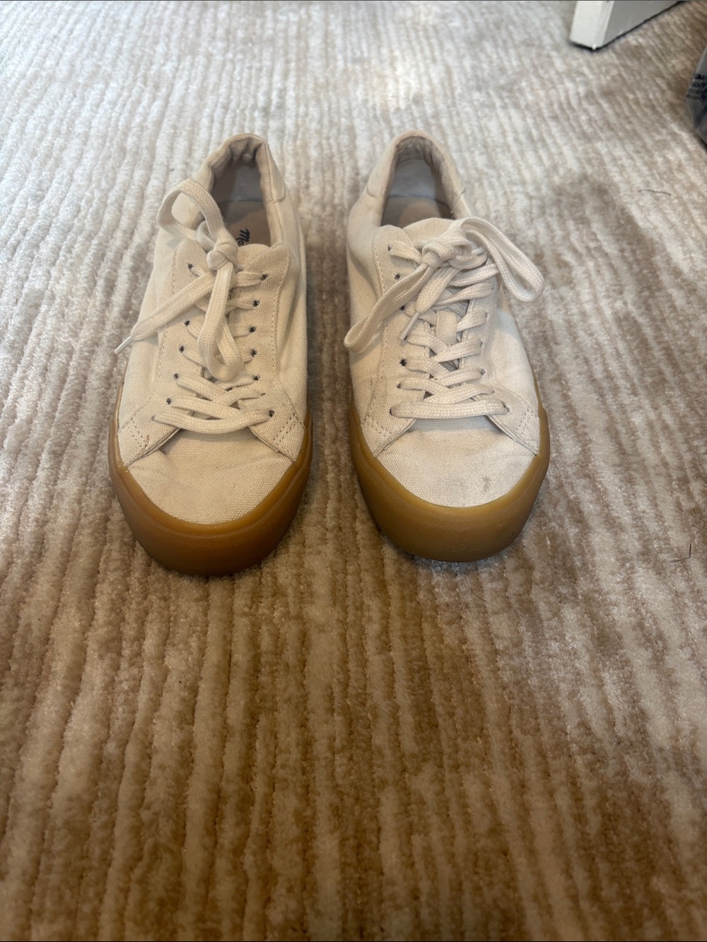 Madewell White Canvas Sneakers with Gum Soles